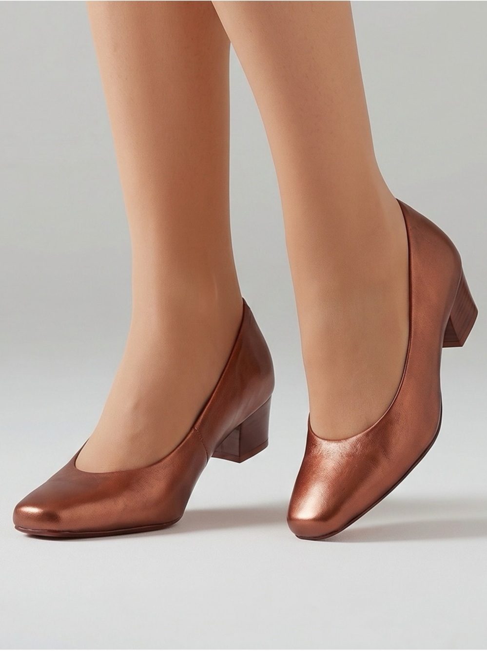 BROWN LEATHER INNOVATIONS PUMP #3049441 S-6.5